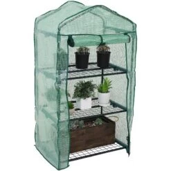 Sunnydaze Decor Sunnydaze Outdoor Portable Growing Rack 3-Tier Greenhouse With Roll-Up Door - 3 Shelves - Green 17 Sunnydaze Decor Sunnydaze Outdoor Portable Growing Rack 3-Tier Greenhouse With Roll-Up Door - 3 Shelves - Green -D'Eco Store GUEST 0113f531 34ed 44c5 abe4 a8a0720c4a2c