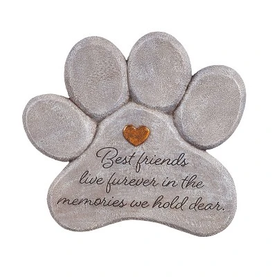 Evergreen 11" Paw Shaped Pet Memorial Garden Stone, Best Friends Live Forever 4 Evergreen 11" Paw Shaped Pet Memorial Garden Stone, Best Friends Live Forever - Image 4