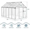 Acekool 6x10FT Aluminum Greenhouse - Polycarbonate Panels, Roof Vent & Sliding Door For Outdoor Gardening