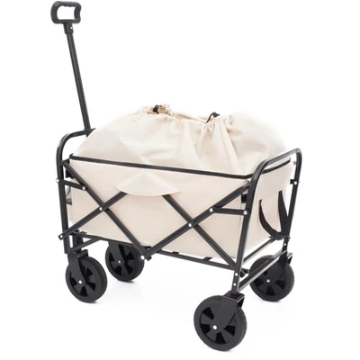 Minimeetall Extention Collapsible Foldable Wagon Cart Beach Wagon Heavy Duty Utility Cart Utility Wagon Grocery Cartcream 5 Minimeetall Extention Collapsible Foldable Wagon Cart Beach Wagon Heavy Duty Utility Cart Utility Wagon Grocery Cartcream - Image 5
