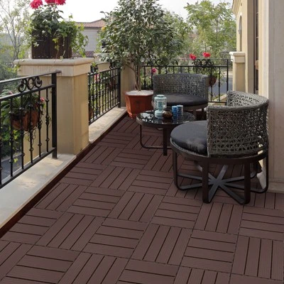 Plastic Interlocking Deck Tiles, 12.00"x12.00" (Pack Of 44). Patio, Outdoor Waterproof, All-weather For Garden 2 Plastic Interlocking Deck Tiles, 12.00"x12.00" (Pack Of 44). Patio, Outdoor Waterproof, All-weather For Garden - Image 2