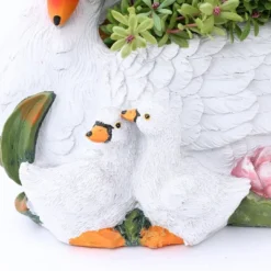 LuxenHome White Resin Swan Family Planter 22 LuxenHome White Resin Swan Family Planter -D'Eco Store GUEST 04086029 d371 4eb4 8e74 cbea8d92033a