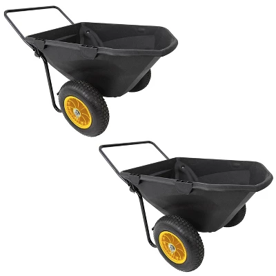 Polar Trailer 7 Cubic Foot Heavy Duty Utility Yard Garden Cart Wheelbarrow With Handle And Wide Track Rubber Wheels Hauling Outdoor, Black, 2 Pack 6 Polar Trailer 7 Cubic Foot Heavy Duty Utility Yard Garden Cart Wheelbarrow With Handle And Wide Track Rubber Wheels Hauling Outdoor, Black, 2 Pack - Image 6