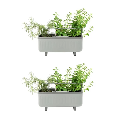 Vego Garden Twin Pack Self-Watering Herb Planter Box With Trellis Rectangular Indoor Outdoor Planter Pots 7.3"x17.5"x10.5" 7 Vego Garden Twin Pack Self-Watering Herb Planter Box With Trellis Rectangular Indoor Outdoor Planter Pots 7.3"x17.5"x10.5" - Image 7