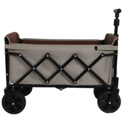 All-in-One Convertible Folding Camping Wagon Cart: Bench Seat, Storage Compartment & Included Dog Tether, Beige/Brown 11 All-in-One Convertible Folding Camping Wagon Cart: Bench Seat, Storage Compartment & Included Dog Tether, Beige/Brown -D'Eco Store GUEST 086f9711 47db 412e a972 3b5b60bb5eb1