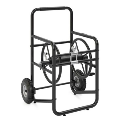 Suncast Professional Portable 200 Foot Powder-Coated Steel Hose Reel Cart With Wheels For Landscaping, Yard, Garden, & Utility Use, Black (3 Pack) 2 Suncast Professional Portable 200 Foot Powder-Coated Steel Hose Reel Cart With Wheels For Landscaping, Yard, Garden, & Utility Use, Black (3 Pack) - Image 2