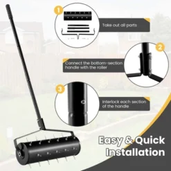 Costway 21“ Manual Lawn Aerator Grass Aeration Tool Filled With Sand Or Stone With Handle Green/Black -D'Eco Store GUEST 09ab08c5 89d9 4dba 9b8a 07a47af92ac3