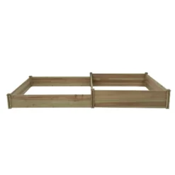 LuxenHome All Wood Two Sections Outdoor Raised Garden Bed Brown -D'Eco Store GUEST 0b626edd ce7c 4bdf a4b0 8b2edf83d686