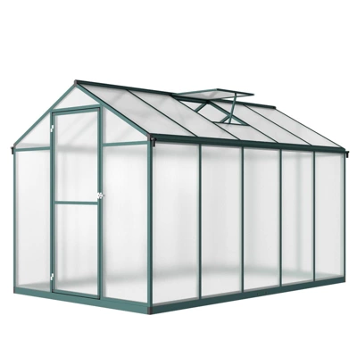 Heavy-Duty Greenhouse Aluminum Walk-In Greenhouse With Adjustable Ventilation And Lockable Door For Vegetables Herbs And Outdoor Plants Green 7 Heavy-Duty Greenhouse Aluminum Walk-In Greenhouse With Adjustable Ventilation And Lockable Door For Vegetables Herbs And Outdoor Plants Green - Image 7
