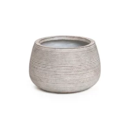 LuxenHome Rustic Indoor/Outdoor Planter – Round MgO Pot With Ribbed Texture 15 LuxenHome Rustic Indoor/Outdoor Planter – Round MgO Pot With Ribbed Texture -D'Eco Store GUEST 0c884e6d 7781 4209 afa6 4244f54b765b