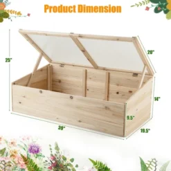 Costway Wooden Cold Frame Greenhouse Flower Planter Raised Plants Bed Protection 11 Costway Wooden Cold Frame Greenhouse Flower Planter Raised Plants Bed Protection -D'Eco Store GUEST 0c94eef9 241a 4b95 a474 4c114207be2c