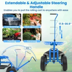Tangkula Rolling Garden Cart Scooter W/ Adjustable Seat Storage Basket Tray Blue 12 Tangkula Rolling Garden Cart Scooter W/ Adjustable Seat Storage Basket Tray Blue -D'Eco Store GUEST 0fe735fe 5deb 4bb7 a4fd 2f9d0fcf04d5