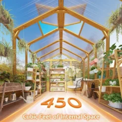 AMERLIFE Wooden Greenhouse, Pre-Assembled Solid Cedar Frame, Walk-in Design 13 AMERLIFE Wooden Greenhouse, Pre-Assembled Solid Cedar Frame, Walk-in Design -D'Eco Store GUEST 10d920e6 57ad 4800 9396 0d41ec2be369