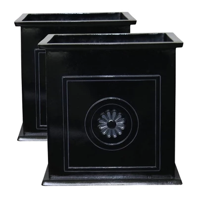 Southern Patio CMX-042426 Colony 16 Inch Square Resin Planter Urn (2 Set) 5 Southern Patio CMX-042426 Colony 16 Inch Square Resin Planter Urn (2 Set) - Image 5