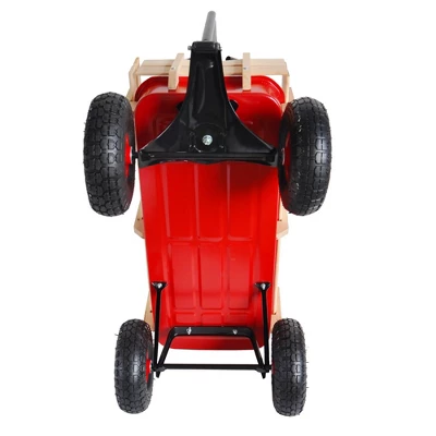 Outdoor Sport Wagon Tools Cart Wooden Side Panels Air Tires Wagon (red) 10 Outdoor Sport Wagon Tools Cart Wooden Side Panels Air Tires Wagon (red) - Image 10