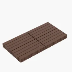 2FT Patio Deck Tiles, DIY Interlocking Decking, Quick Install For Porch, Poolside, Balcony, Backyard. 24pcs Red Brown -D'Eco Store GUEST 14c6cb97 2819 439a 9c9f 4f27faf2cffc