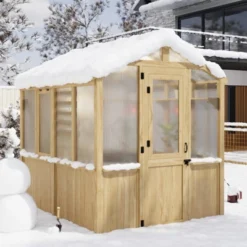 EAGLE PEAK Wooden Polycarbonate Walk-in Greenhouse, Cedar Hobby Green House With Roof Vent -D'Eco Store GUEST 14e19d9a 1ed0 4394 ab95 848a9e234c38