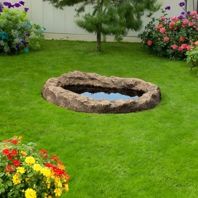 Faux Rock Fiberglass Garden Decorative Water Pond, Sandstone Outdoor Patio Waterfall Pond 2 Faux Rock Fiberglass Garden Decorative Water Pond, Sandstone Outdoor Patio Waterfall Pond - Image 2