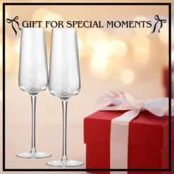 Artland Soho Optic 8.5 Oz Champagne Flute, Set Of 4, Modern Stemmed Glasses, Ideal For Weddings, Parties, Dishwasher Safe -D'Eco Store GUEST 156d2642 e7d7 40c1 a1f7 838821cb075f