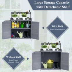 Garden Potting Bench Table, Outdoor Garden Horticultural Wooden Storage Cabinet, Solid Wood Planting Work Bench With Open Top 9 Garden Potting Bench Table, Outdoor Garden Horticultural Wooden Storage Cabinet, Solid Wood Planting Work Bench With Open Top -D'Eco Store GUEST 157d0777 5402 4f2c 90d9 ed099a4b1772