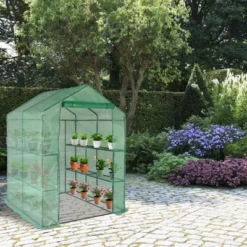 Walk-in Greenhouse For Outdoors, 58"x58"x75" Plant House With 8-Tier Grid Shelves For Seed Starting & Potted Plants 23 Walk-in Greenhouse For Outdoors, 58"x58"x75" Plant House With 8-Tier Grid Shelves For Seed Starting & Potted Plants -D'Eco Store GUEST 168cea89 64dc 4ab9 8bfc 047354cca790