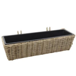 Sunnydaze Decor Sunnydaze Hanging Rectangle Polyrattan Rail Planter With Plastic Liner - 23.5" W X 7.5" D X 6.5" H 17 Sunnydaze Decor Sunnydaze Hanging Rectangle Polyrattan Rail Planter With Plastic Liner - 23.5" W X 7.5" D X 6.5" H -D'Eco Store GUEST 169c8ae1 d5a7 4ad4 aee8 94819d1ce1f5