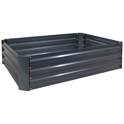 Sunnydaze Decor Sunnydaze Raised Corrugated Galvanized Steel Rectangle Garden Bed For Plants, Vegetables, And Flowers - 47" W X 11.75" H 8 Sunnydaze Decor Sunnydaze Raised Corrugated Galvanized Steel Rectangle Garden Bed For Plants, Vegetables, And Flowers - 47" W X 11.75" H - Image 8