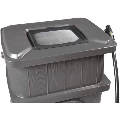 FCMP Outdoor WG4000 45 Gallon Wood Grain Outdoor Home Rain Water Catcher Barrel Flat Back Container With Spigots And Mesh Screen, Gray (2 Pack) 4 FCMP Outdoor WG4000 45 Gallon Wood Grain Outdoor Home Rain Water Catcher Barrel Flat Back Container With Spigots And Mesh Screen, Gray (2 Pack) - Image 4