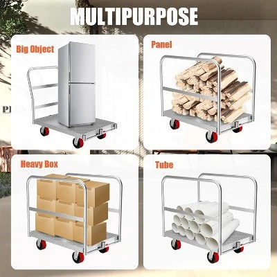 Heavy Duty Steel Panel Cart Dolly – 2000 Lbs Capacity Drywall Dolly & Lumber Truck Cart With 3 Side Handrails, 36" L X 24" W X 33" H 3 Heavy Duty Steel Panel Cart Dolly – 2000 Lbs Capacity Drywall Dolly & Lumber Truck Cart With 3 Side Handrails, 36" L X 24" W X 33" H - Image 3
