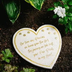 Pavilion Gift Company - Pawprints - 11" Heart Garden Stone - Stepping Stones And Pathways