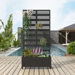 PexFix 72 In. X 35 In. Outdoor Metal Trellis With Planter Box Privacy Screen Garden Fence Wall Applique In Black 19 PexFix 72 In. X 35 In. Outdoor Metal Trellis With Planter Box Privacy Screen Garden Fence Wall Applique In Black -D'Eco Store GUEST 1a0124f6 0a3b 4d2c 9dbd f674ce398349