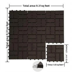 CLIHOME 12"x12" Square Composite Decking Tiles,Outdoor Patio Checked Plastic Interlocking Deck Tiles(Pack Of 36) 9 CLIHOME 12"x12" Square Composite Decking Tiles,Outdoor Patio Checked Plastic Interlocking Deck Tiles(Pack Of 36) -D'Eco Store GUEST 1adf6325 b01e 4c4e abe3 b6f0a9276d73