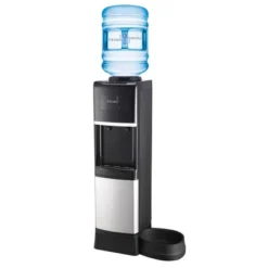 Primo Deluxe Freestanding Water Dispenser With Pet Station - Black: 5 Gallon, Hot & Cold, Dog Bowl, Energy Star Certified
