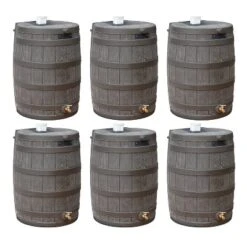 Good Ideas Rain Wizard 50 Gallon Plastic Rain Barrel Water Collector With Brass Spigot, Oak (6 Pack) 11 Good Ideas Rain Wizard 50 Gallon Plastic Rain Barrel Water Collector With Brass Spigot, Oak (6 Pack) -D'Eco Store GUEST 1be04261 1e5a 4466 b9d6 7f520be57ae8