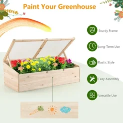 Costway Wooden Cold Frame Greenhouse Flower Planter Raised Plants Bed Protection 13 Costway Wooden Cold Frame Greenhouse Flower Planter Raised Plants Bed Protection -D'Eco Store GUEST 1c42fac0 c45b 4c8f a00d d7c3a194b29c