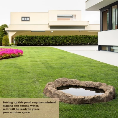 Faux Rock Fiberglass Garden Decorative Water Pond, Sandstone Outdoor Patio Waterfall Pond 6 Faux Rock Fiberglass Garden Decorative Water Pond, Sandstone Outdoor Patio Waterfall Pond - Image 6