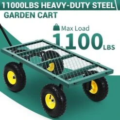 Heavy Duty Steel Garden Cart,550 LBS Capacity 3-in-1 Pullable Metal Wagon With 10" Pneumatic Wheels,180°Rotating Handle & Removable Sides, Green 16 Heavy Duty Steel Garden Cart,550 LBS Capacity 3-in-1 Pullable Metal Wagon With 10" Pneumatic Wheels,180°Rotating Handle & Removable Sides, Green -D'Eco Store GUEST 1d9439dd 6cfd 47b9 b622 21ca8ef7dcb8