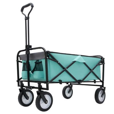 Collapsible Foldable Wagon Cart With Strapping System Beach Wagon Utility Cart Utility Wagon Grocery Car Green 7 Collapsible Foldable Wagon Cart With Strapping System Beach Wagon Utility Cart Utility Wagon Grocery Car Green - Image 7
