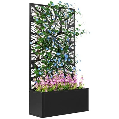 Outsunny Metal Raised Garden Bed With Trellis, Freestanding Or Wall Mounted Raised Flower Bed With Privacy Panel For Garden, Patio, Balcony 8 Outsunny Metal Raised Garden Bed With Trellis, Freestanding Or Wall Mounted Raised Flower Bed With Privacy Panel For Garden, Patio, Balcony - Image 8