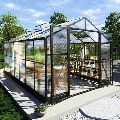AMERLIFE Polycarbonate Greenhouse, Quick-Connect Frame, 4 Vents, Swing Lock Door 6 AMERLIFE Polycarbonate Greenhouse, Quick-Connect Frame, 4 Vents, Swing Lock Door - Image 6