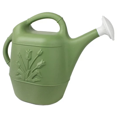 Union Products 63066 2 Gallon Plastic Indoor/Outdoor Watering Can W/ Tulip Design For Garden, Potted Plants, & Patio Pots, Sage Green Color, 2 Pack 1 Union Products 63066 2 Gallon Plastic Indoor/Outdoor Watering Can W/ Tulip Design For Garden, Potted Plants, & Patio Pots, Sage Green Color, 2 Pack