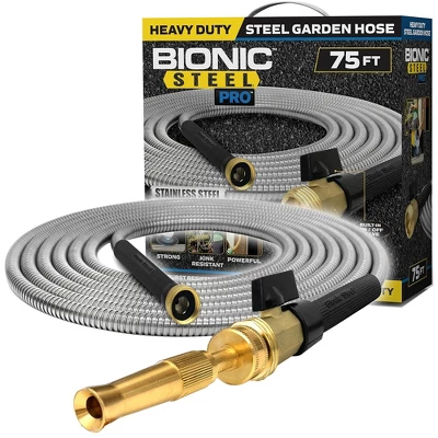Bionic Steel Pro 304 Stainless Steel Metal Garden Hose With Brass Nozzle 8 Bionic Steel Pro 304 Stainless Steel Metal Garden Hose With Brass Nozzle - Image 8