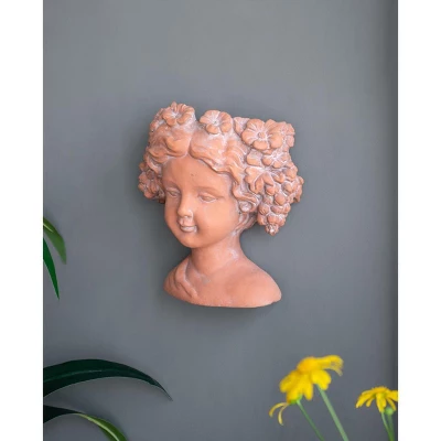 Gulches 11 Inch Gray Greek - Style Cement Head Planter For Indoor & Outdoor Garden Decor 4 Gulches 11 Inch Gray Greek - Style Cement Head Planter For Indoor & Outdoor Garden Decor - Image 4