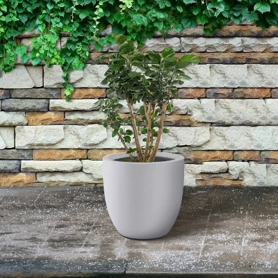 Rosemead Home & Garden, Inc. Kante Fiberglass And Concrete Indoor Planter Pots White 16.54" X 16.54" X 15.35" 1 Rosemead Home & Garden, Inc. Kante Fiberglass And Concrete Indoor Planter Pots White 16.54" X 16.54" X 15.35"