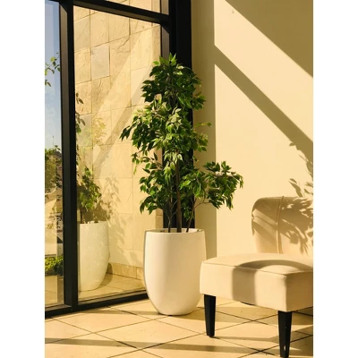 Rosemead Home & Garden, Inc. Concrete Outdoor Planter Pot White 17"x17" 4 Rosemead Home & Garden, Inc. Concrete Outdoor Planter Pot White 17"x17" - Image 4
