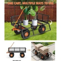 500lbs Steel Garden Cart Heavy Duty Mesh Steel Utility Outdoor Wagon With Removable Sides 180° Rotating Handle 10 Inch Tires,Black 13 500lbs Steel Garden Cart Heavy Duty Mesh Steel Utility Outdoor Wagon With Removable Sides 180° Rotating Handle 10 Inch Tires,Black -D'Eco Store GUEST 22ff60e2 cfd4 4798 a28d 7a55c0dceaba