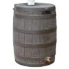 Good Ideas Rain Wizard 50 Gallon Plastic Rain Barrel Water Collector With Brass Spigot, Oak (6 Pack)