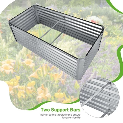 Costway Raised Garden Bed Large Metal Planter Box Kit For Vegetable Herb 6' X 3' X 2' 9 Costway Raised Garden Bed Large Metal Planter Box Kit For Vegetable Herb 6' X 3' X 2' - Image 9