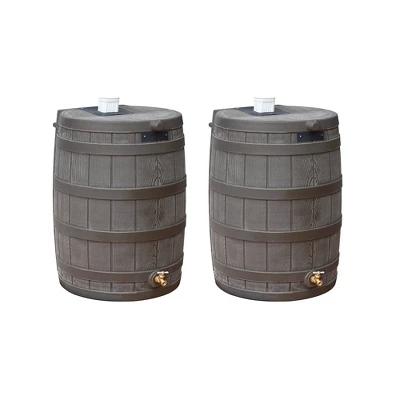 Good Ideas Rain Wizard 50 Gallon Rain Barrel Water Collector, Oak (2 Pack) 6 Good Ideas Rain Wizard 50 Gallon Rain Barrel Water Collector, Oak (2 Pack) - Image 6