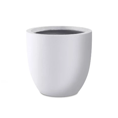 Rosemead Home & Garden, Inc. Kante Fiberglass And Concrete Indoor Planter Pots White 16.54" X 16.54" X 15.35" 4 Rosemead Home & Garden, Inc. Kante Fiberglass And Concrete Indoor Planter Pots White 16.54" X 16.54" X 15.35" - Image 4